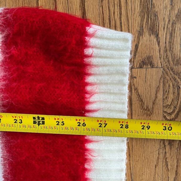 NWT BP Banana Republic Fuzzy Striped Red & White Sweater Women's Size Small - Picture 5 of 7